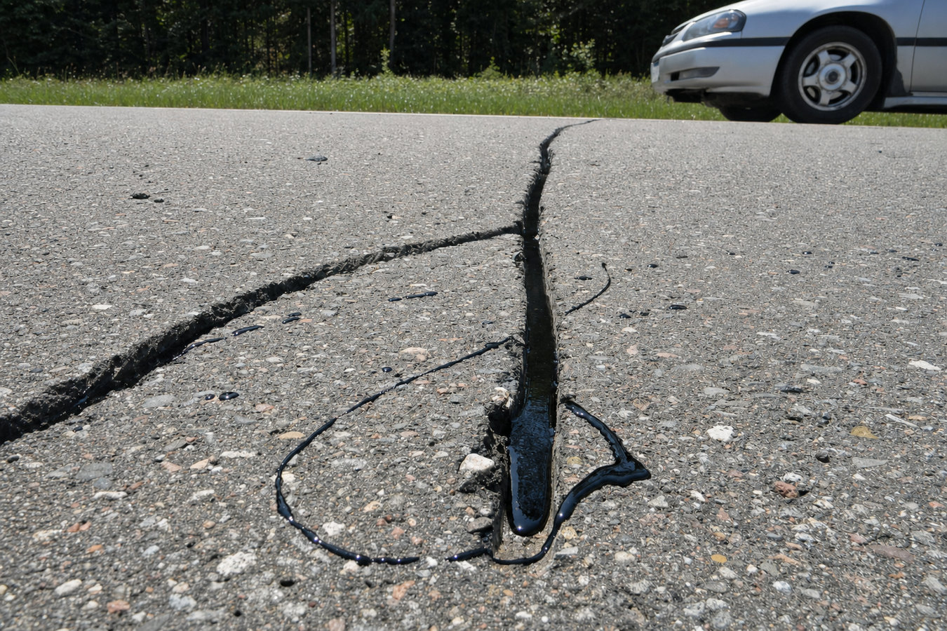 Asphalt crack sealing